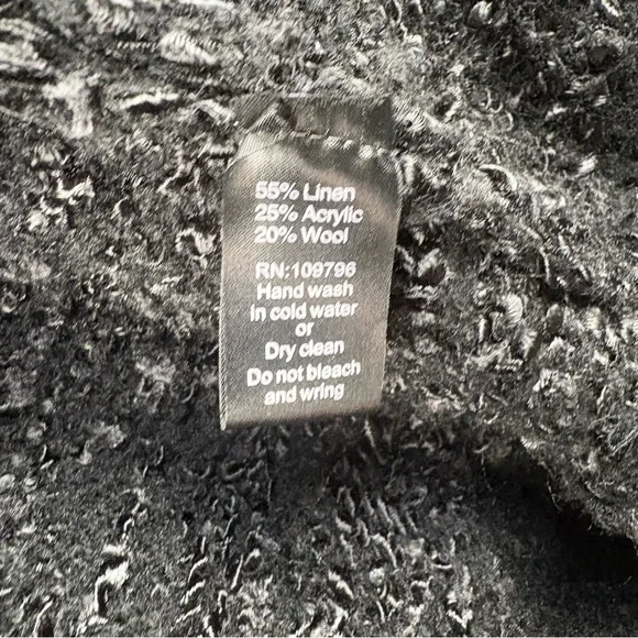 Pretty Angel Y2K Elegant Black Ruffled Crocheted V-Neck Sweater Dress M Linen - Picture 5 of 7